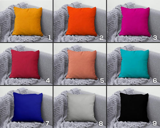 Black Gray Blue Red Orange Solid Color Cushion Cover