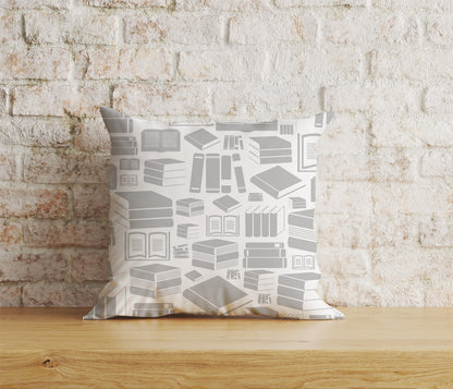 Book Pattern Cushion Cover Book Lover Print Cushion