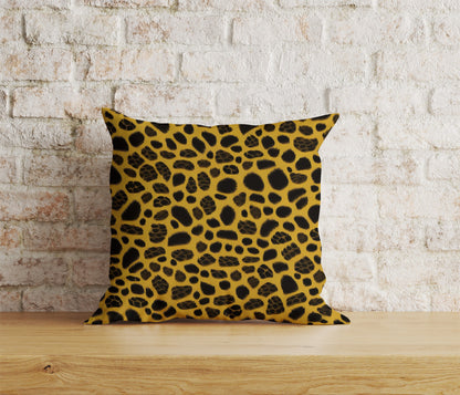 Yellow Giraffe With Glasses Giraphe Pattern Cushion Cover