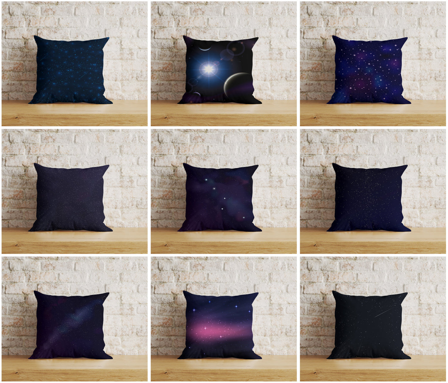 Space & Galaxy Star and Planets Printed Cushion Covers