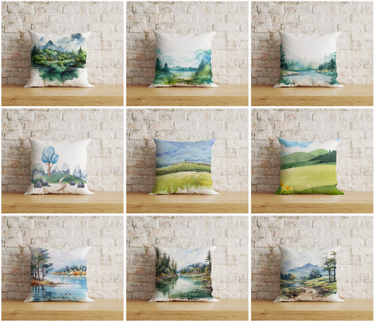 Landscape Pillow Cover Trees Pillowcase Forest Throw Pillows