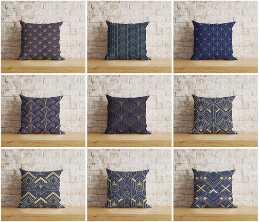 Art Deco Geometric Cushion Covers Gold Art Throw Cushions