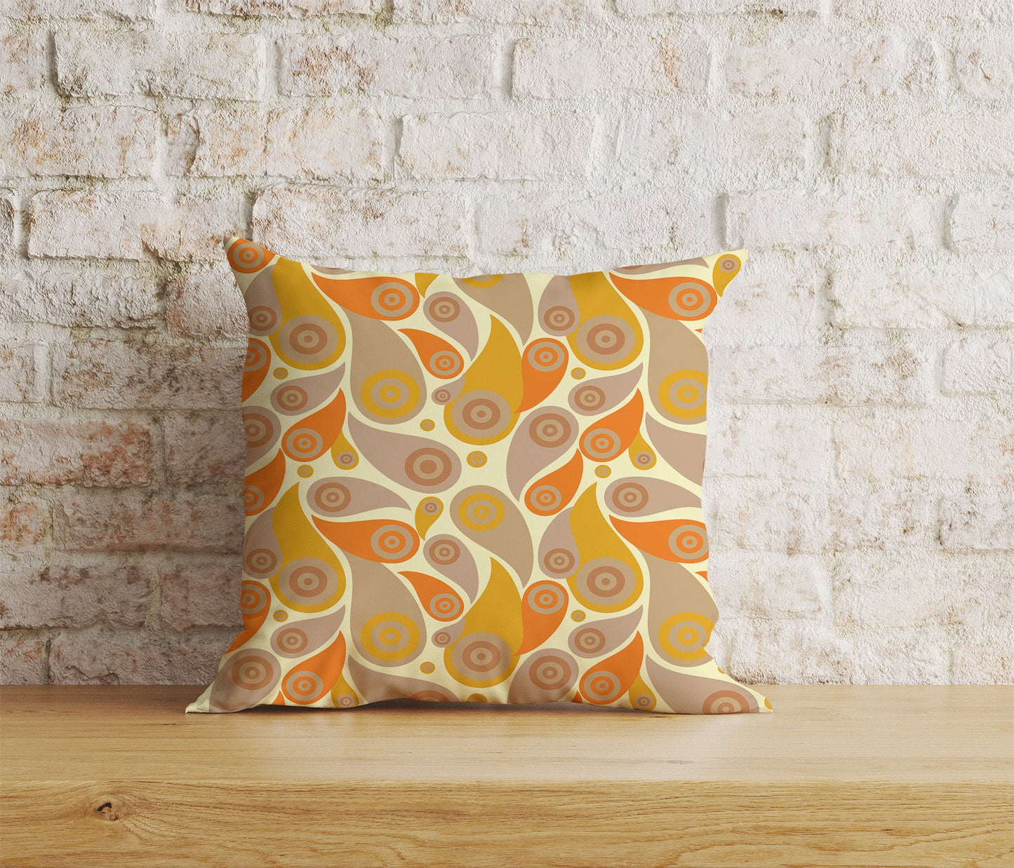 Paisley Cushion Cover Pink & Orange Countryside Inspired