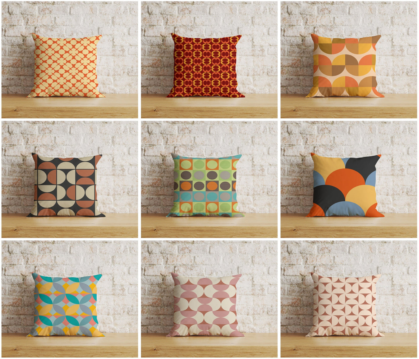 Vivid Color Retro Style Abstract Geometric Cushion Cover