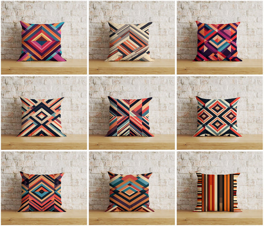 Retro 70s Cushion Cover Mid Century Modern Pillow Cover