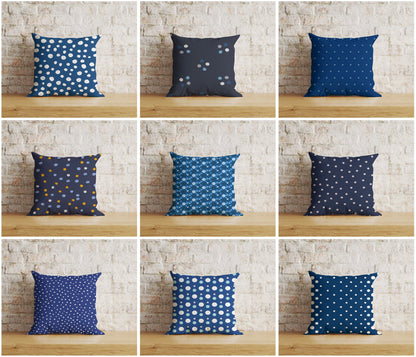 Blue Polka Dots Cushion Covers Polka Dots Pillow Covers