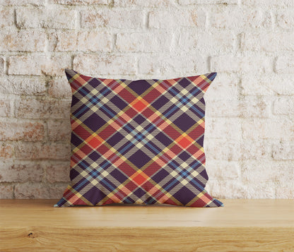 Colorful Crossed Striped Checkered Tartan Cushion Covers