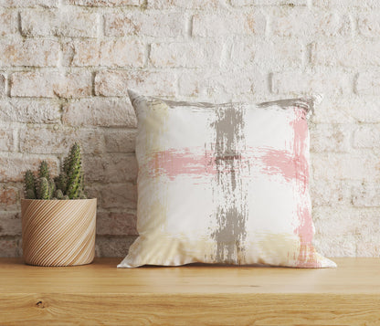 Abstract Paint Effect Cushion Cover Plaid Cushion Cover