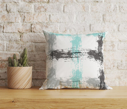 Abstract Paint Effect Cushion Cover Plaid Cushion Cover