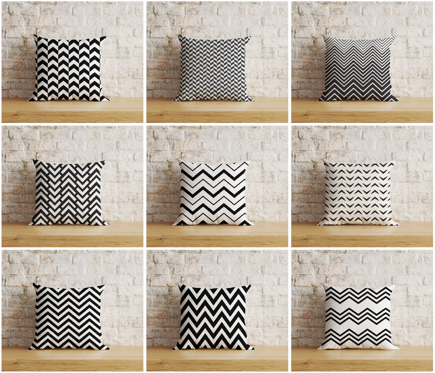 Black & White Chevron Cushion Cover Zigzag Throw Pillow