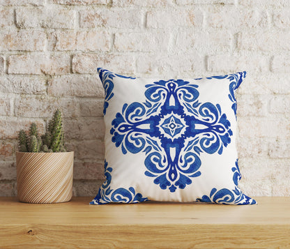 Abstract Damask Flower Ornamental Watercolor Cushion Covers