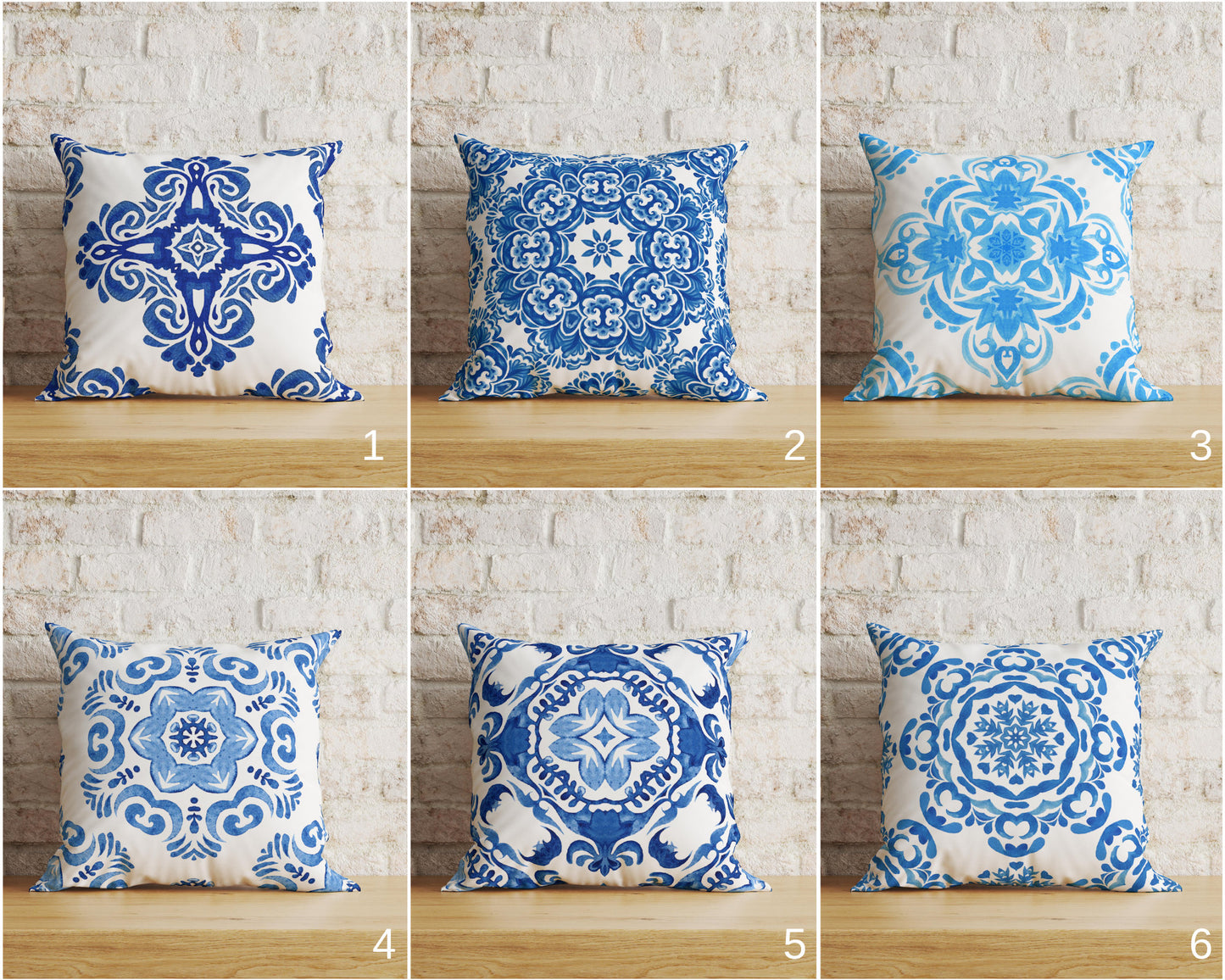 Abstract Damask Flower Ornamental Watercolor Cushion Covers