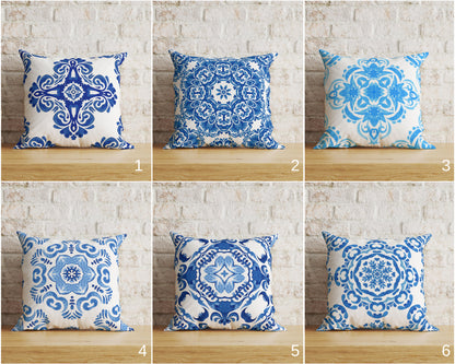 Abstract Damask Flower Ornamental Watercolor Cushion Covers