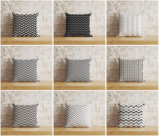 Chevron Linen Cushion Covers Zigzag Pattern Throw Cushion