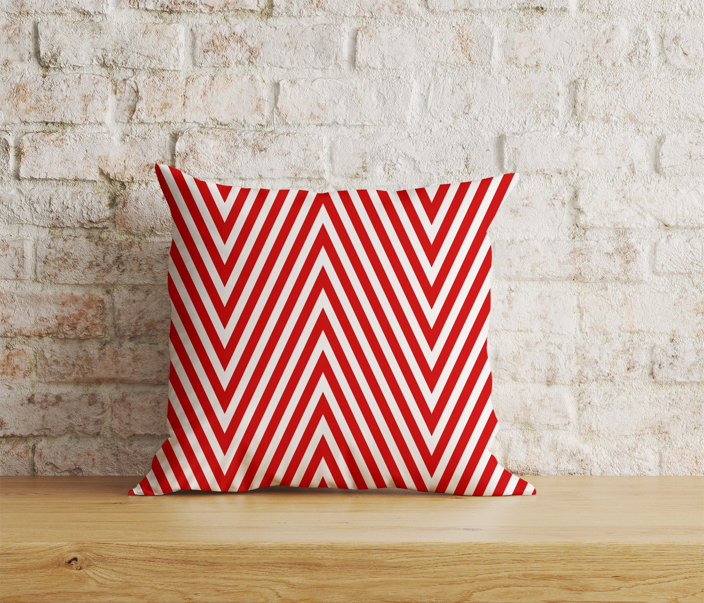 Chevron Red Linen Cushion Covers Zizgzag Linen Pillow Cover