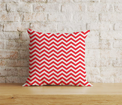 Chevron Red Linen Cushion Covers Zizgzag Linen Pillow Cover