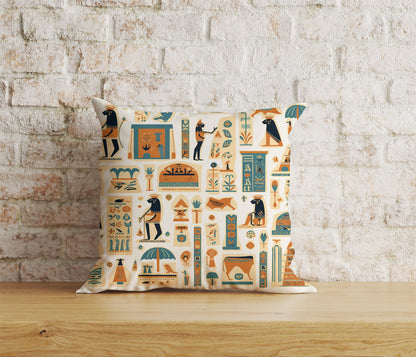 Egypt Pillow Cover Egyptian Hieroglyphs Cushion Cover