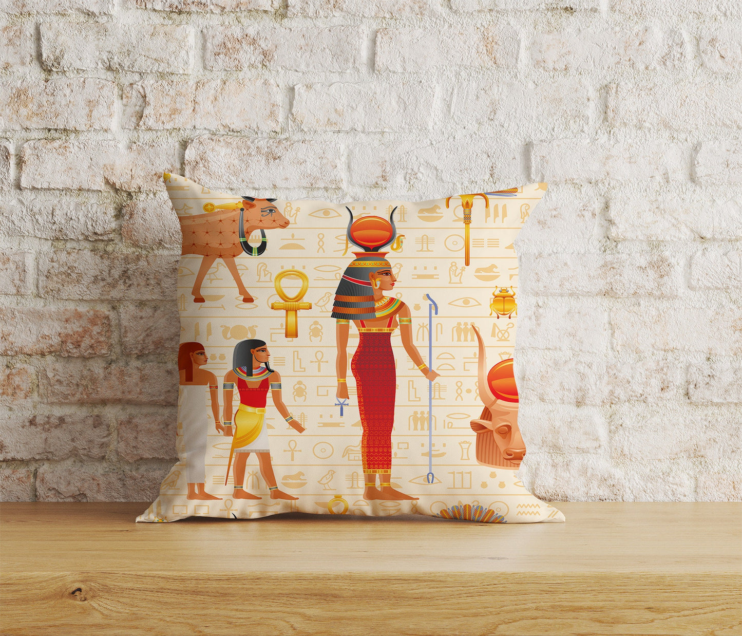 Egypt Pillow Cover Egyptian Hieroglyphs Cushion Cover