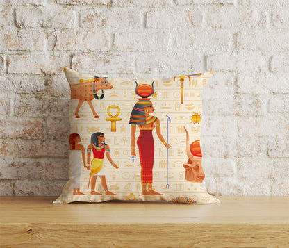 Egypt Pillow Cover Egyptian Hieroglyphs Cushion Cover