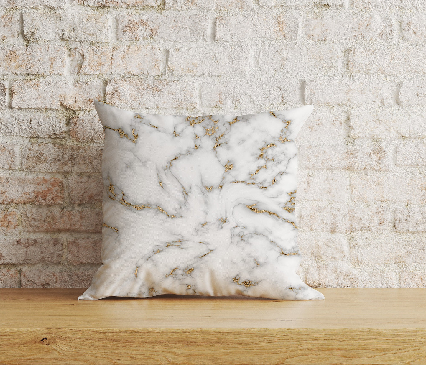 Marble Cushion Cover Gold Watercolor Stone Pillow Cover