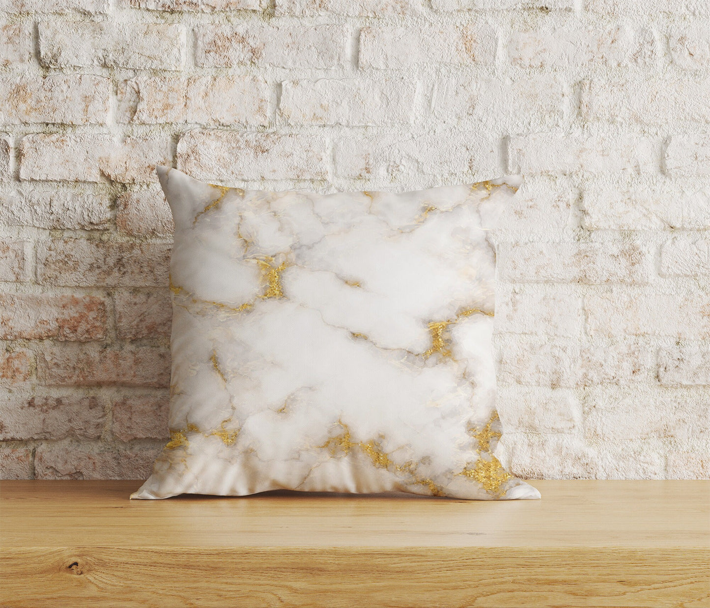 Marble Cushion Cover Gold Watercolor Stone Pillow Cover