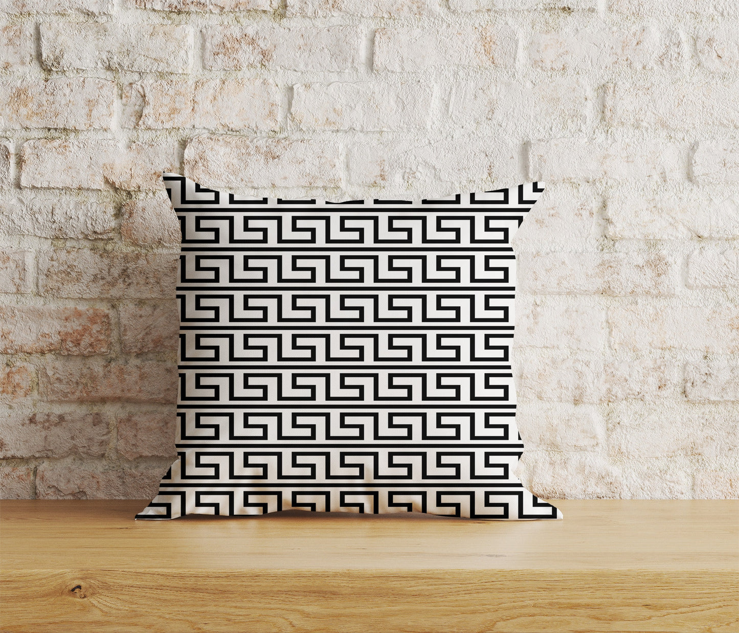 Greek Key Pattern Cushion Cover Black White Pillow Cover