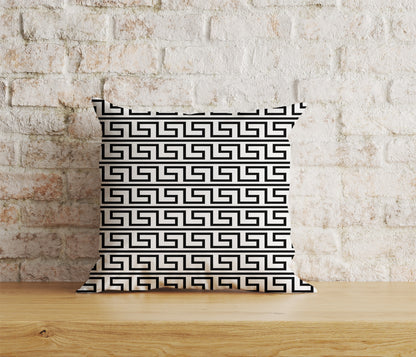 Greek Key Pattern Cushion Cover Black White Pillow Cover