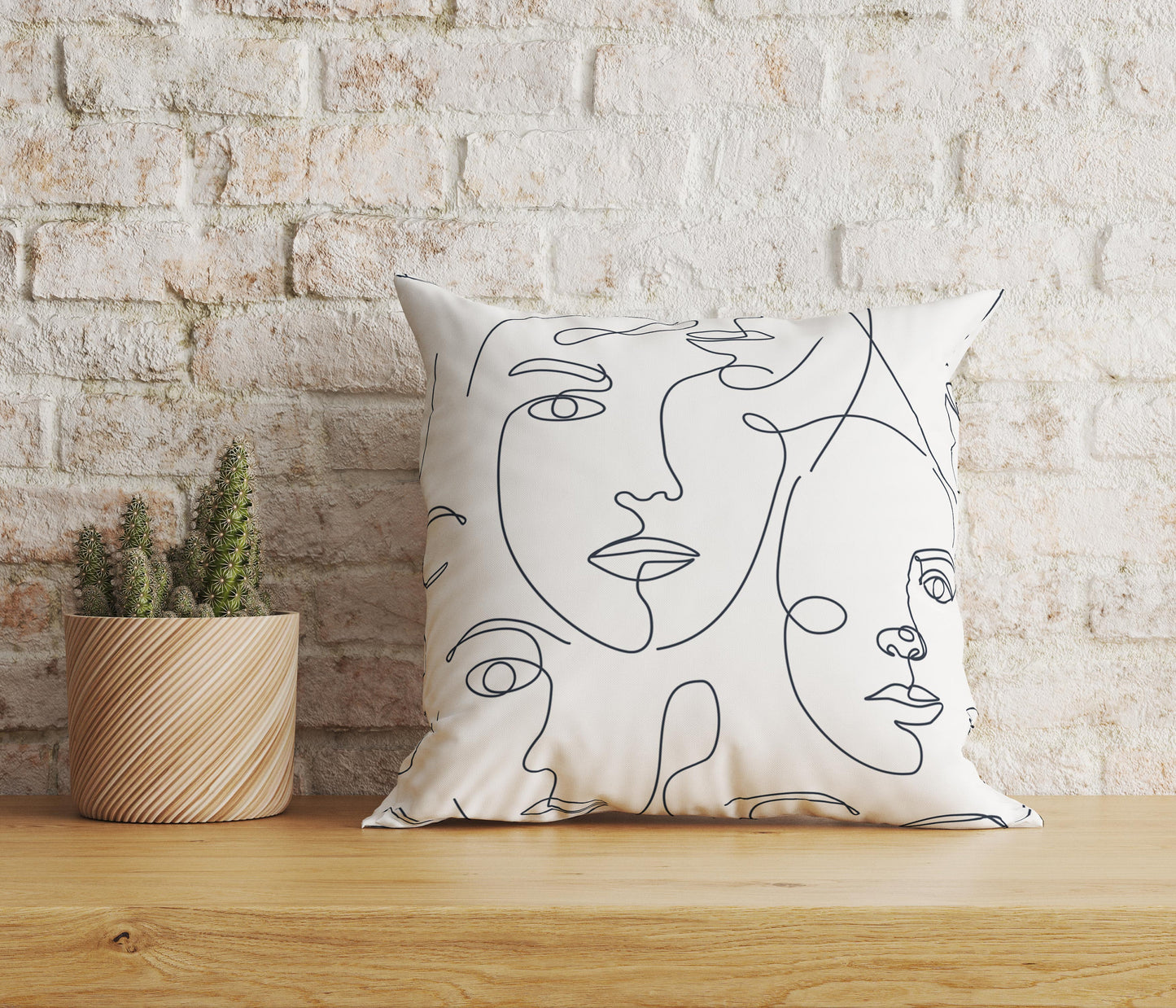 Abstract Woman Face Cushion Cover Bohem Style Pillow Cover