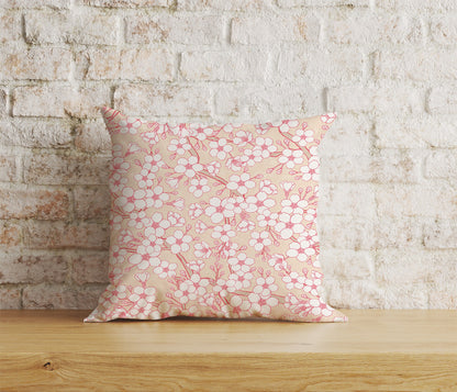 Japanese Sakura Cherry Blossom Cushion Cover Spring Floral