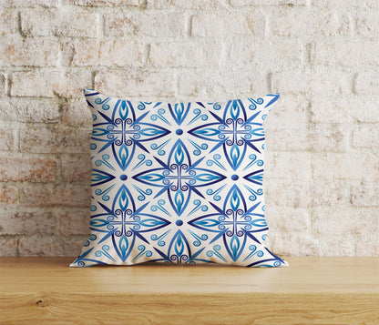 Blue Roman Mosaics Pillow Cover Blue Tiles Cushion Cover