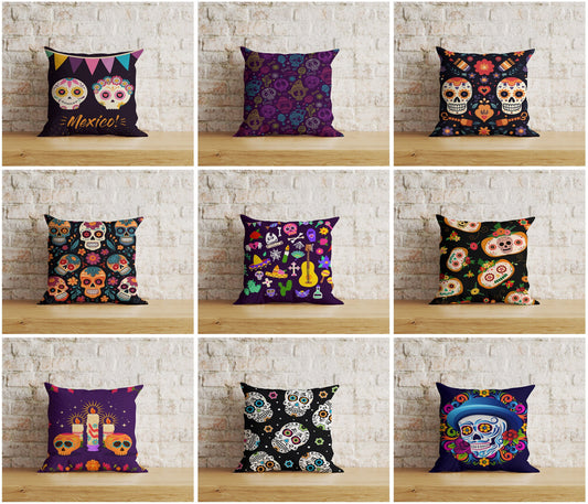 Mexican Day of The Dead Pillow Cover Mexican Cushion Cover