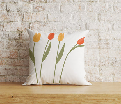 Pink Tulip Cushion Covers Decorative Floral Cushion Case