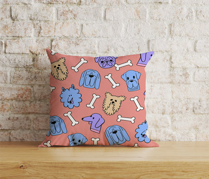 Dog Bone Cushion Cover Bone Illustration Print Pillow Cover