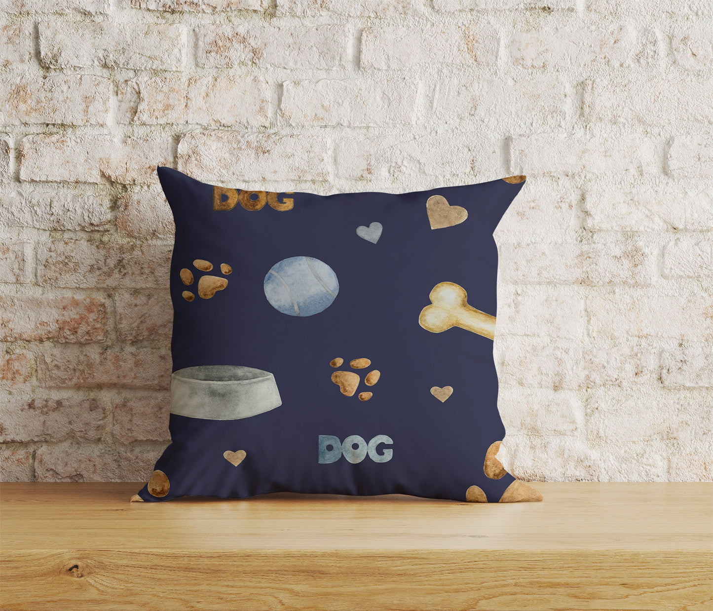 Dog Bone Cushion Cover Bone Illustration Print Pillow Cover