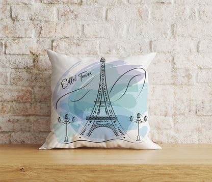 Paris Eiffel Tower Cushion Cover Abstract Paris Pillow Cover