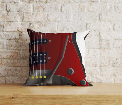 Guitar Cushion Cover Music Lover Guitar Print Pillow Cover