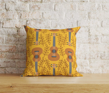 Guitar Cushion Cover Music Lover Guitar Print Pillow Cover