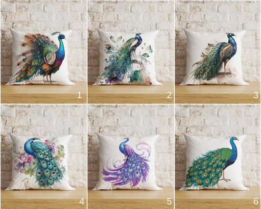 Peacock Cushion Covers Bird Feather Pillowcase Feather Decor