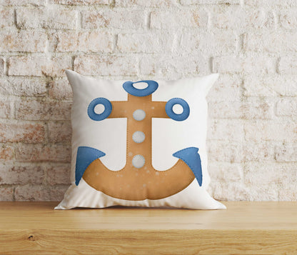 Nautical Anchor Cushion Cover Coastal Pillowcase Seashells