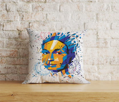 3D Vector Cushion Cover Abstract Face Pattern Pillow Cover