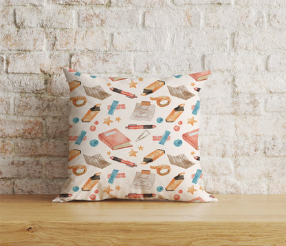 Book Pattern Cushion Cover Book Lover Print Cushion