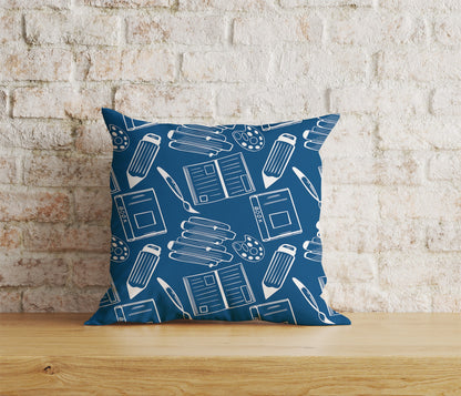 Book Pattern Cushion Cover Book Lover Print Cushion