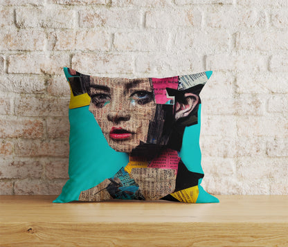 Woman Painting Ladies Face Art Decoration Cushion Cover