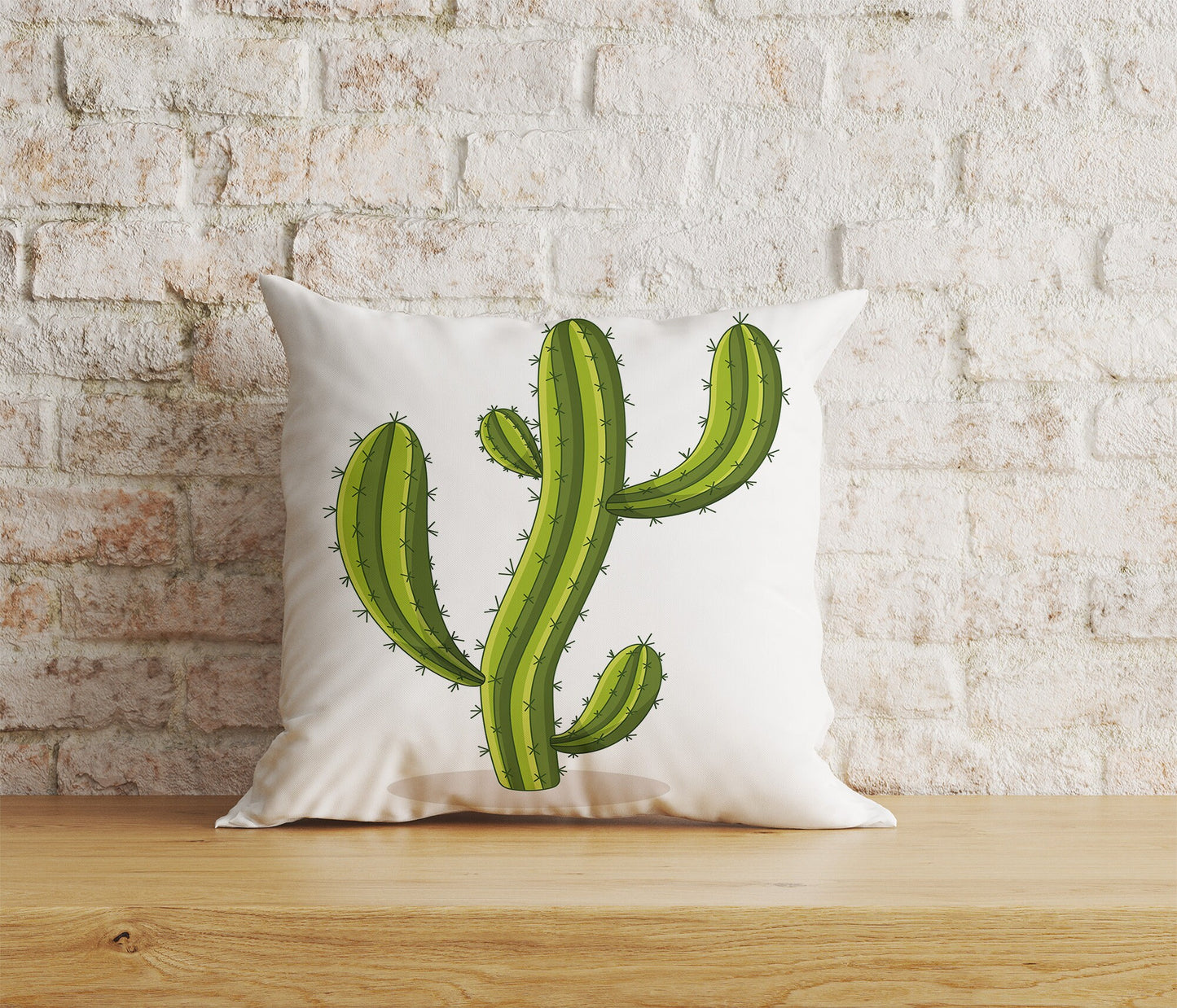 Floral Cactus Cushion Cover Green Botanical Throw Cushion