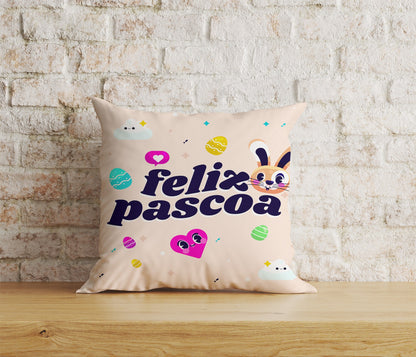 Feliz Páscoa Cushion Cover Easter Egg Pillow Cover