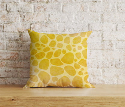 Yellow Giraffe With Glasses Giraphe Pattern Cushion Cover