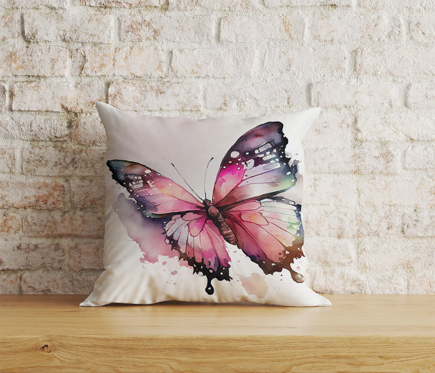 Colorful Butterfly Cushion Cover Blue Pink Purple Pillowcase