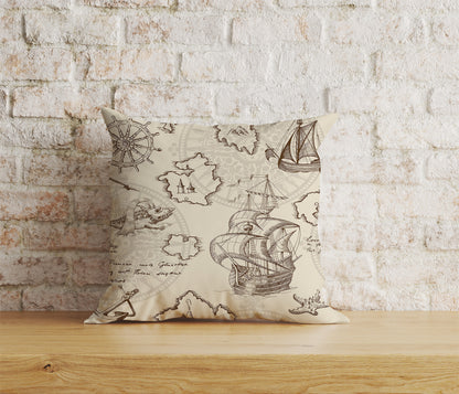 Old Map Antique Map World Home Decor Cushion Cover