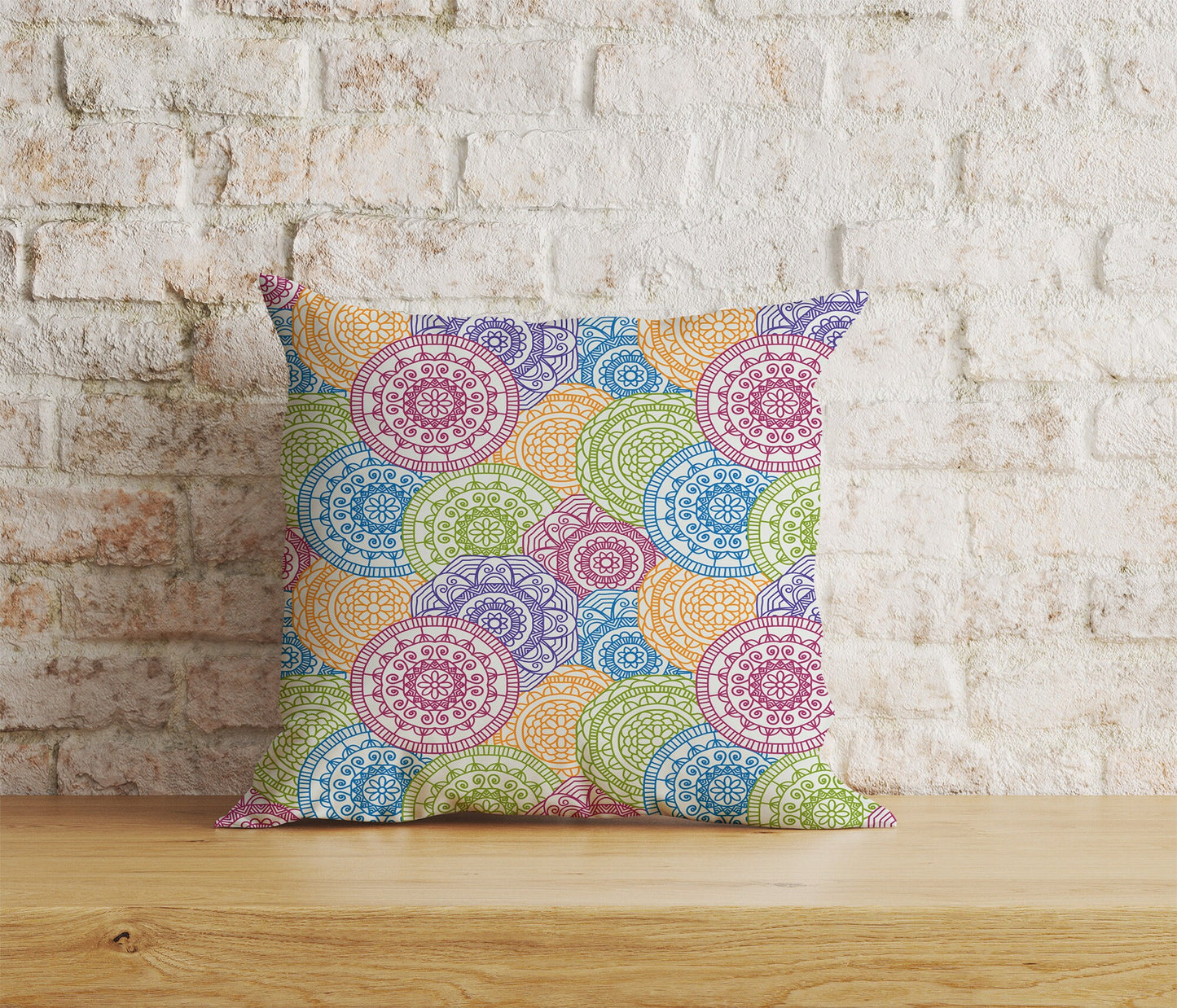 Geometric Colorful  Mandala Cushion Cover Decorative Mandala