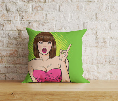 Pop Art Pillow Case OMG-OH Yeah Lips Pop Art Cushion Cover